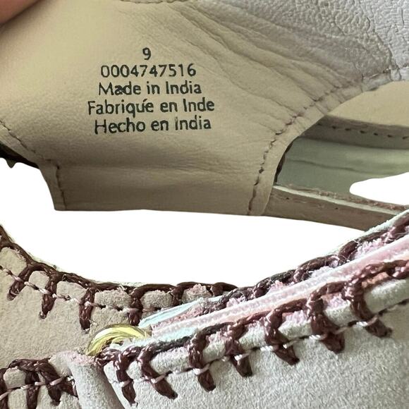 FREE PEOPLE Thirty Love Cut Away Sneakers Pink White Sz 9 Adjustable Lace Up - Picture 8 of 11